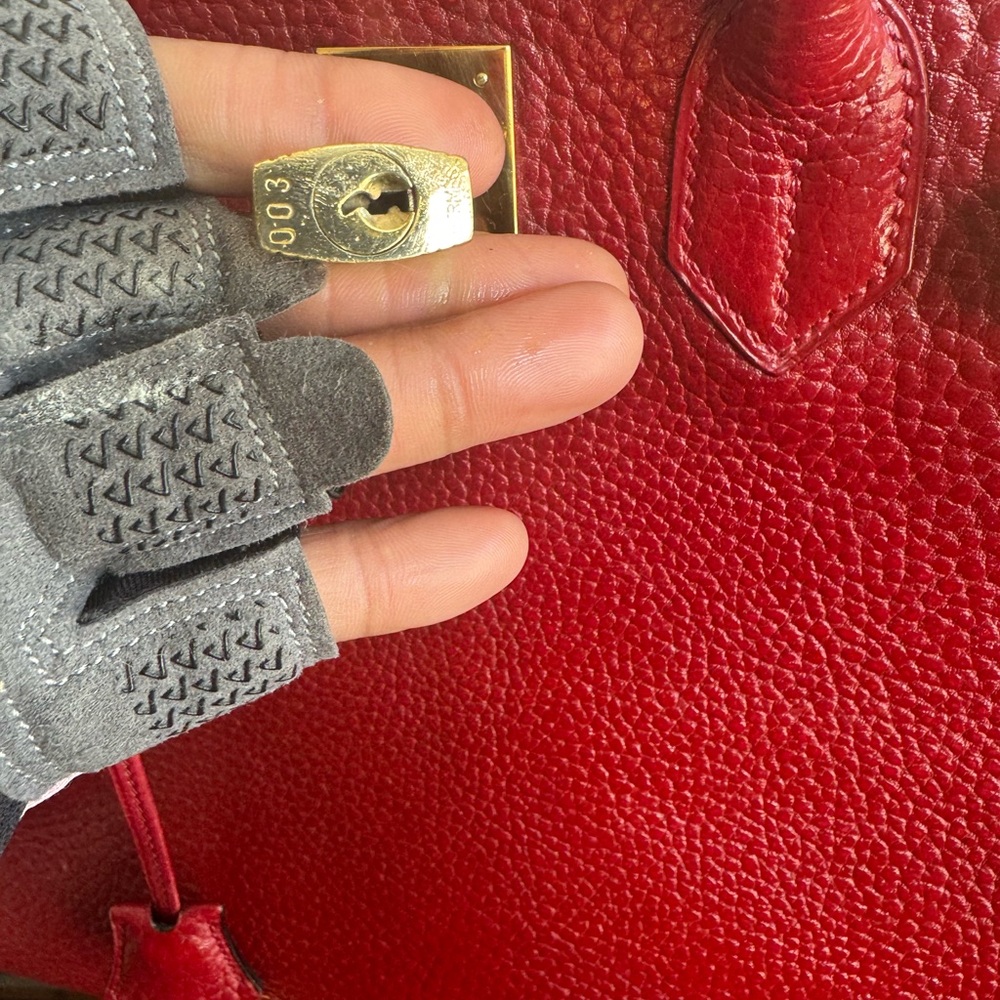 Hermes Haute a Courroies size 32cm - RED REPAINTED - Picture 3 of 17